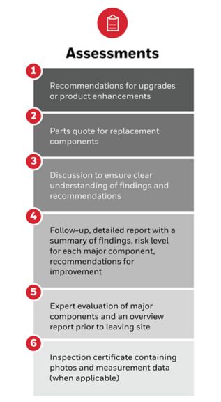 Diagram depicting services and deliverables included in the assessments.