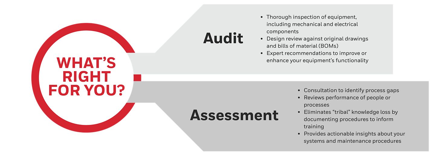 Diagram depicting the main features for audits and assessments.