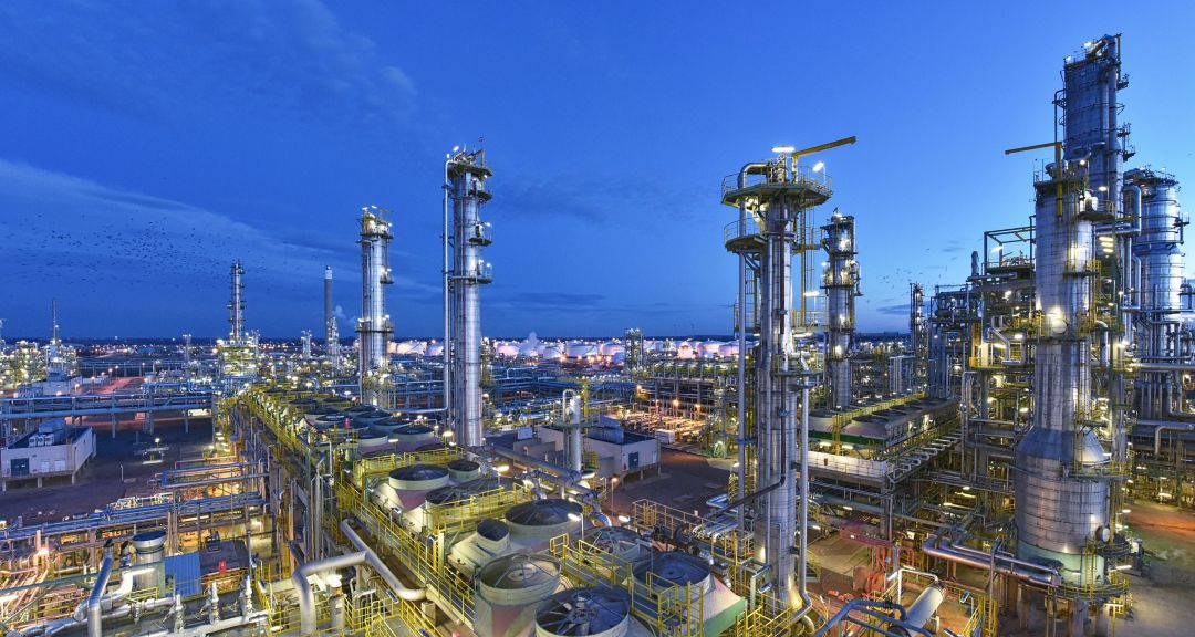 Refinery at night