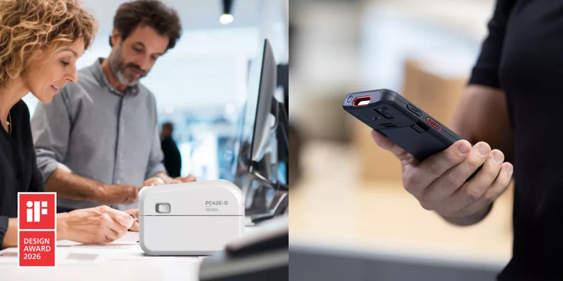 Honeywell CT70 mobile computer and PC42E-D printer recognized with 2026 iF Design Awards for innovative, user-focused design and operational performance.