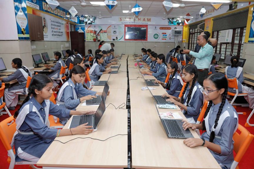 Students Engaged in Computer Training