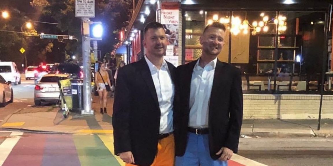 Jim (left) and his husband.