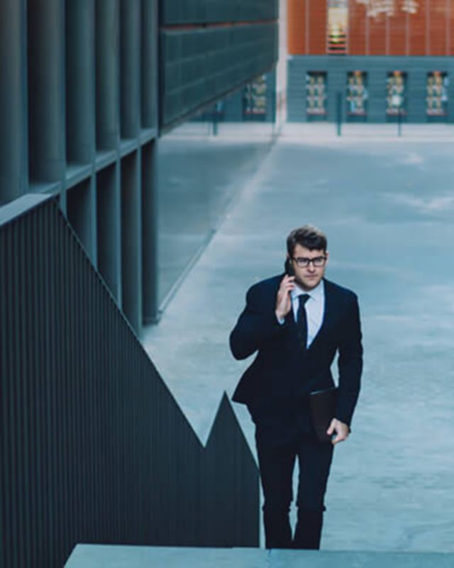 Man walking near buildings