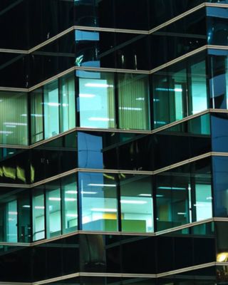 office building at night