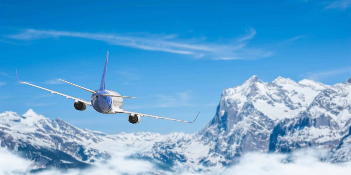 Airplane in the mountains