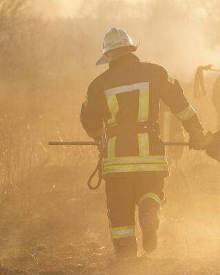 Firefighters battle a wildfire