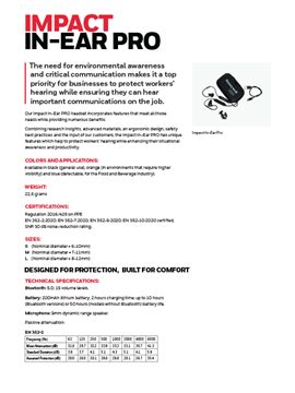 Impact In-Ear PRO Datasheet