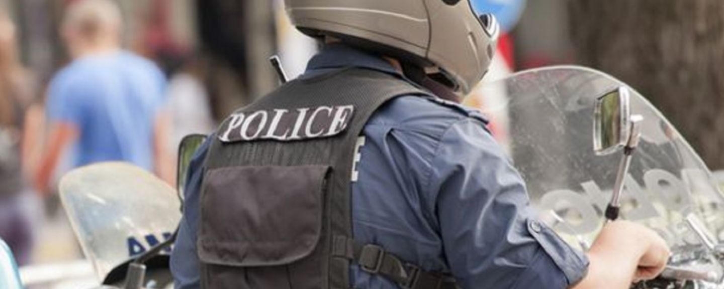 police officer on a bike