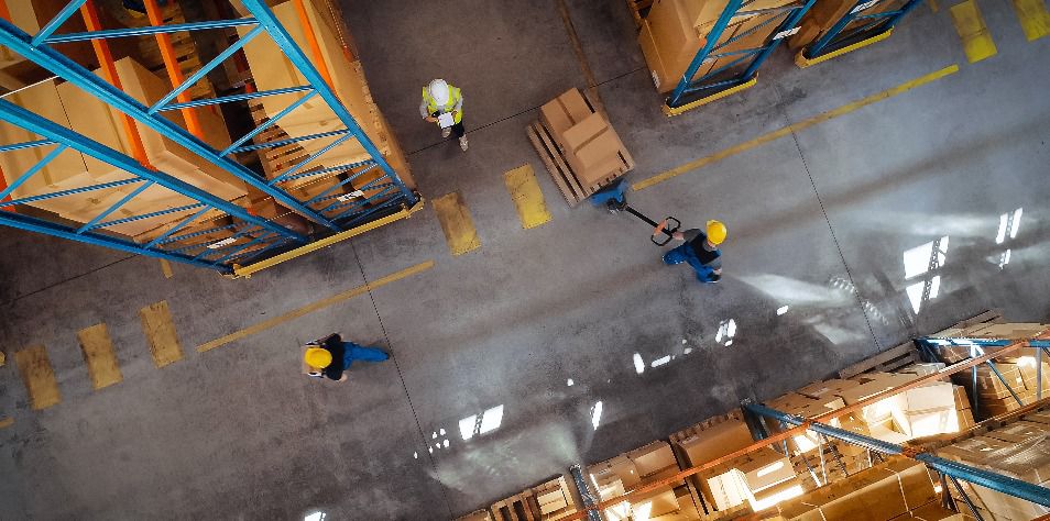 People working in a warehouse