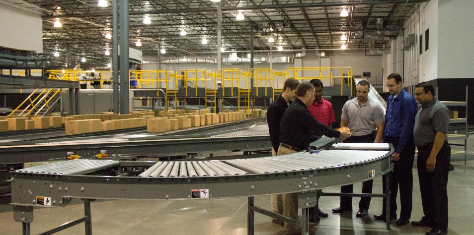 People in distribution center