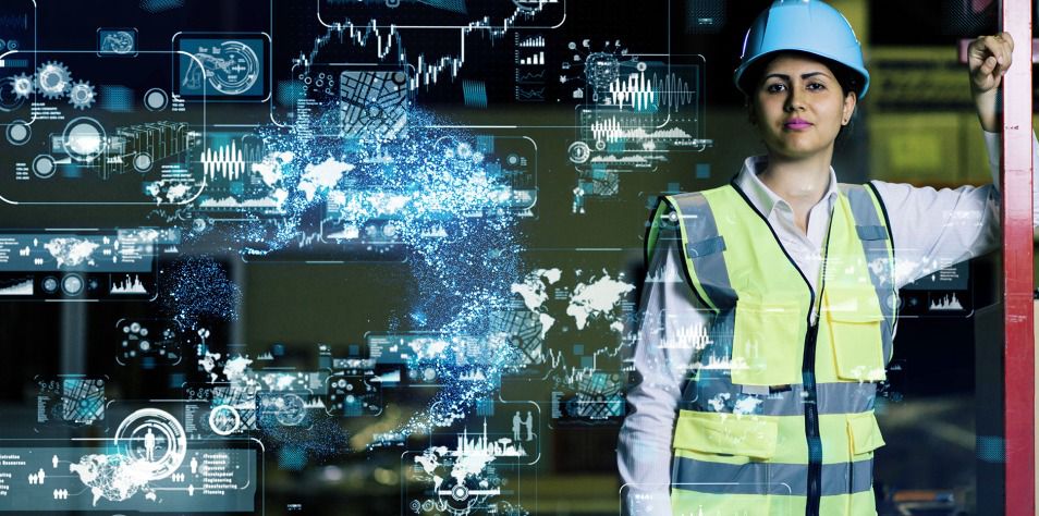 Woman in distribution center