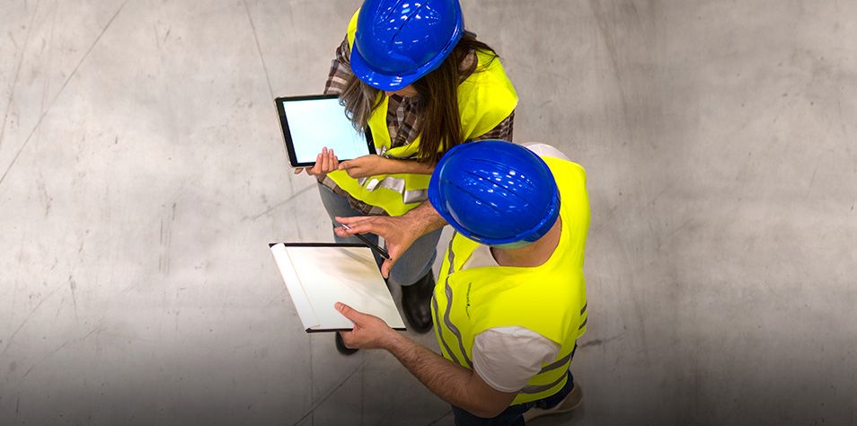Workers in distribution center talking