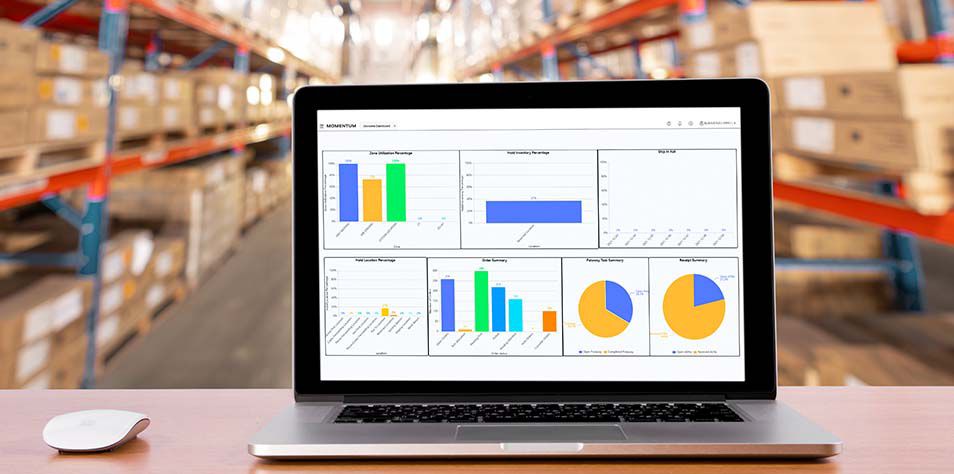 Charts on laptop screen