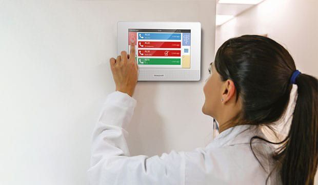 IP-Terminal with 7" capacitive touch-display to support the daily care processes in care facilities.