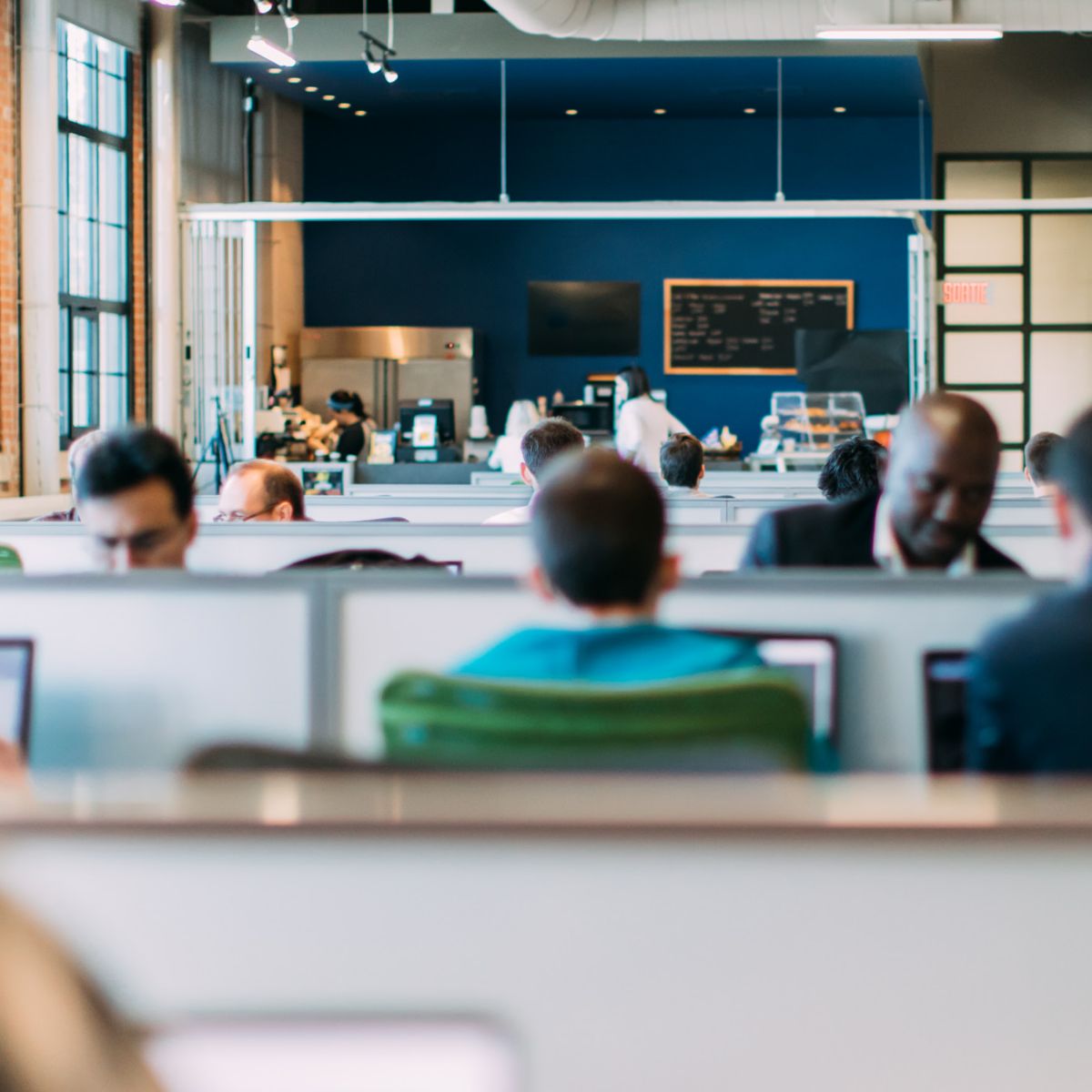 Modern Open Office Space with Focused Employees