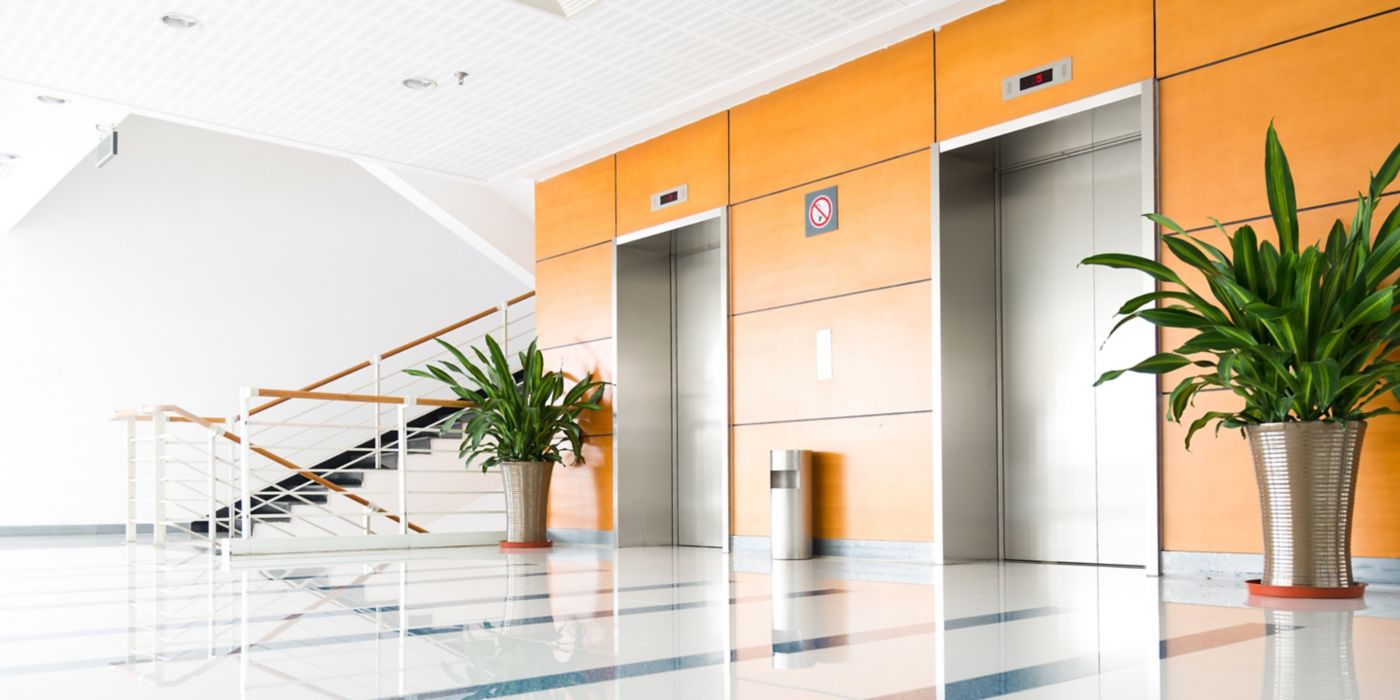 Elevators in lobby