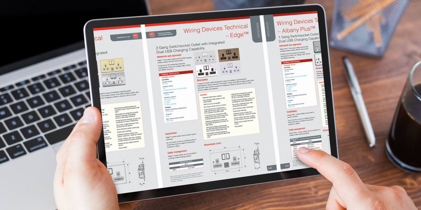 Edge technical pages on tablet 