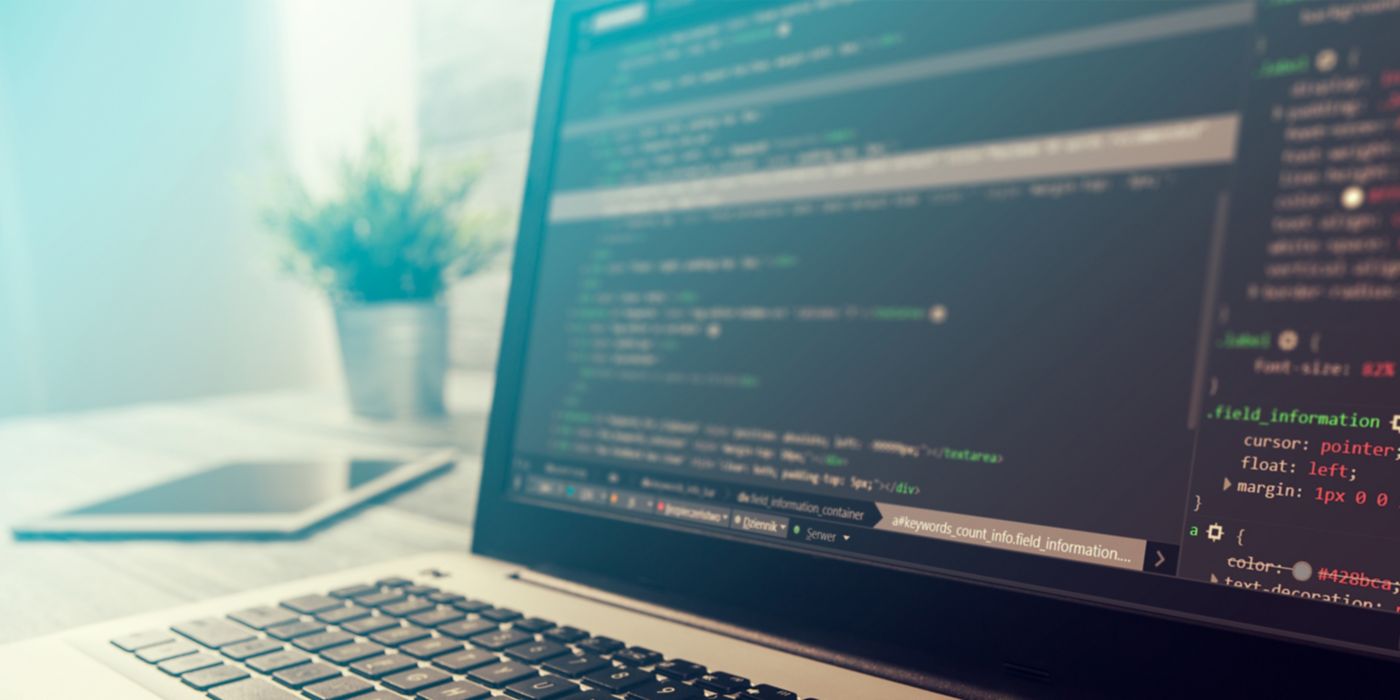 Laptop displaying code