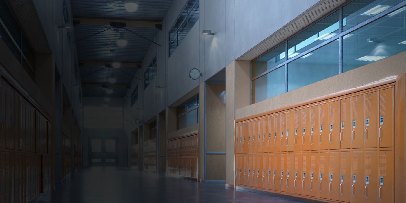 School hallway with lockers