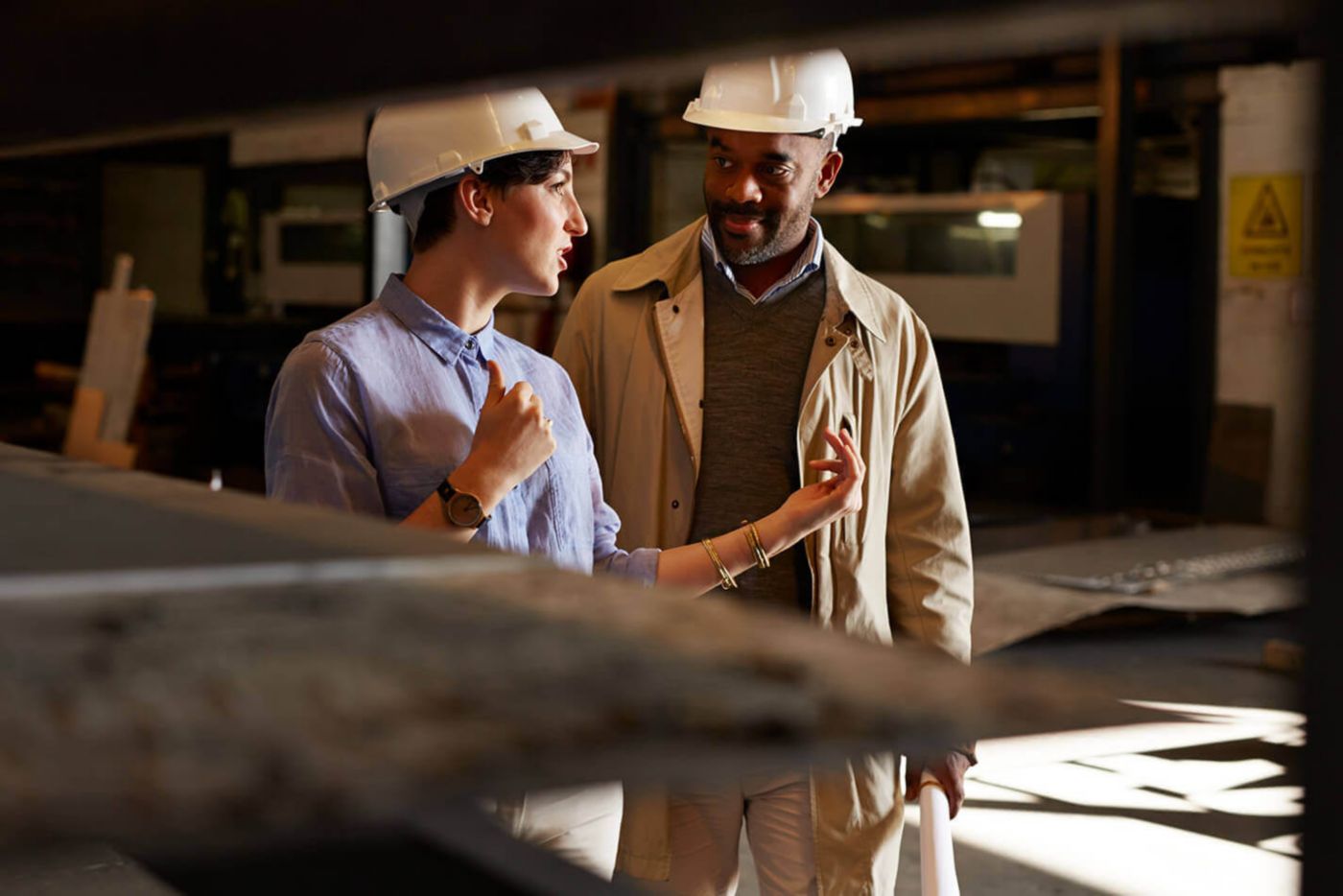 Workers working together