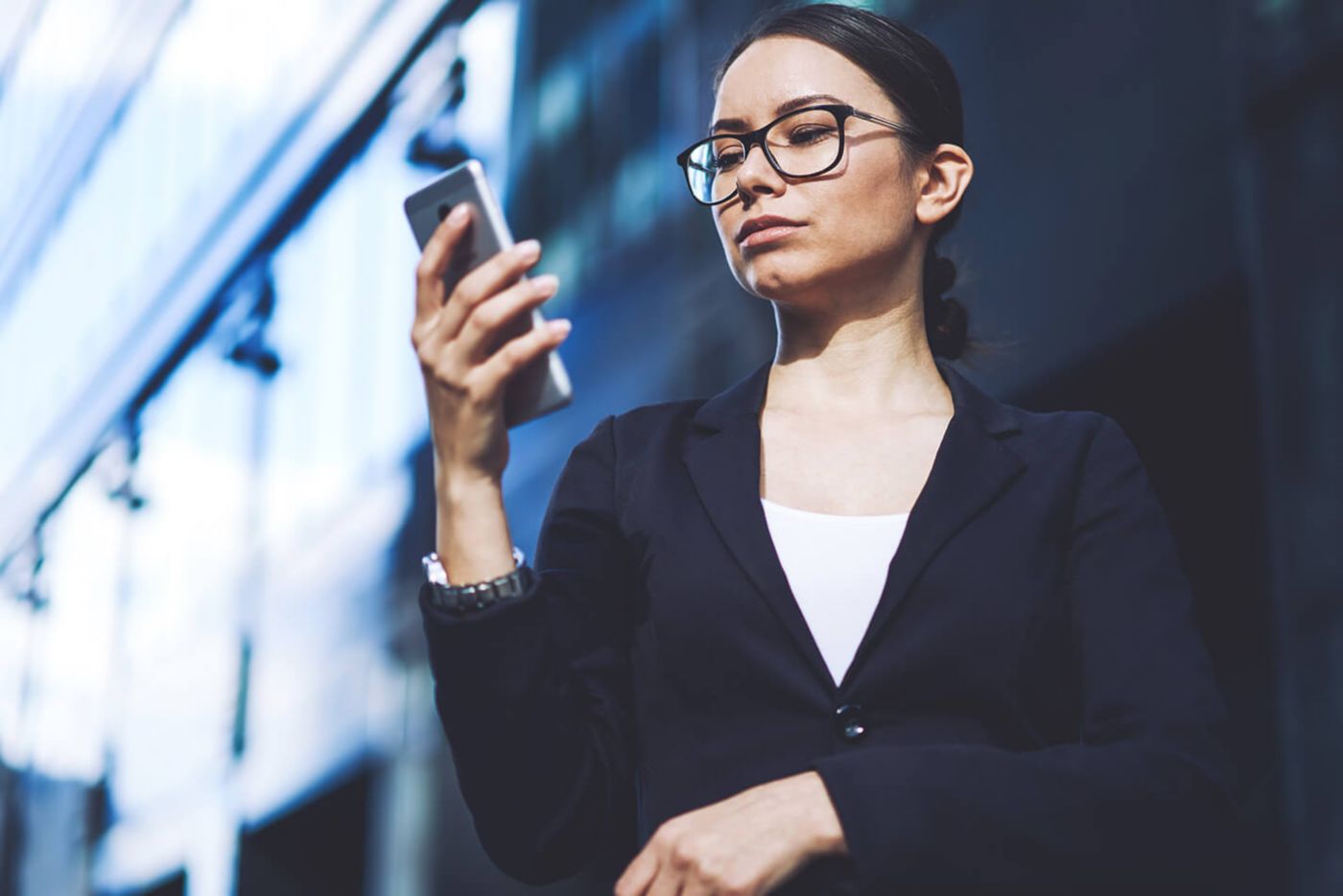 Woman looking at mobile phone