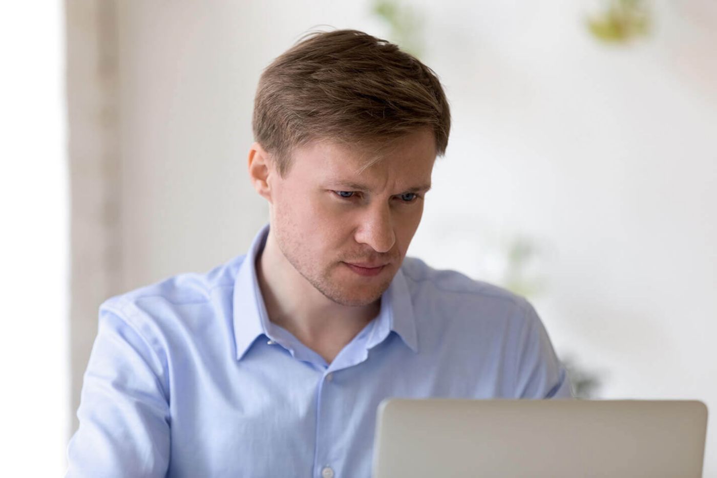 Man working on laptop