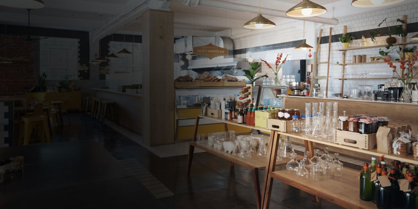 Inside of a deli and salad restaurant 