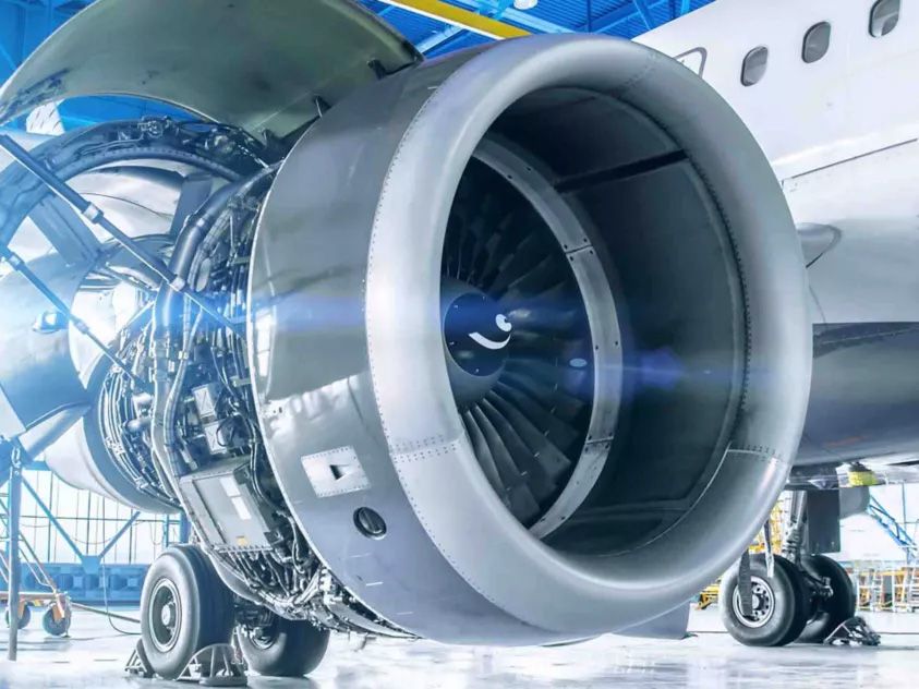 Commercial aircraft engine highlighting thermal sensing technologies that support temperature monitoring, reliability, and safe operation in demanding aerospace environments.