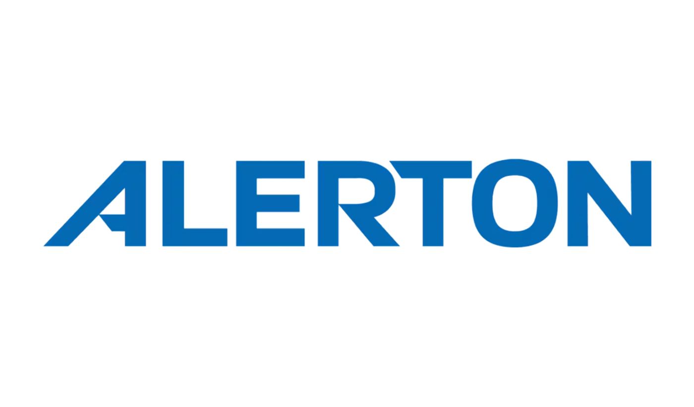 Alerton logo featuring stylized blue uppercase lettering on a transparent background.