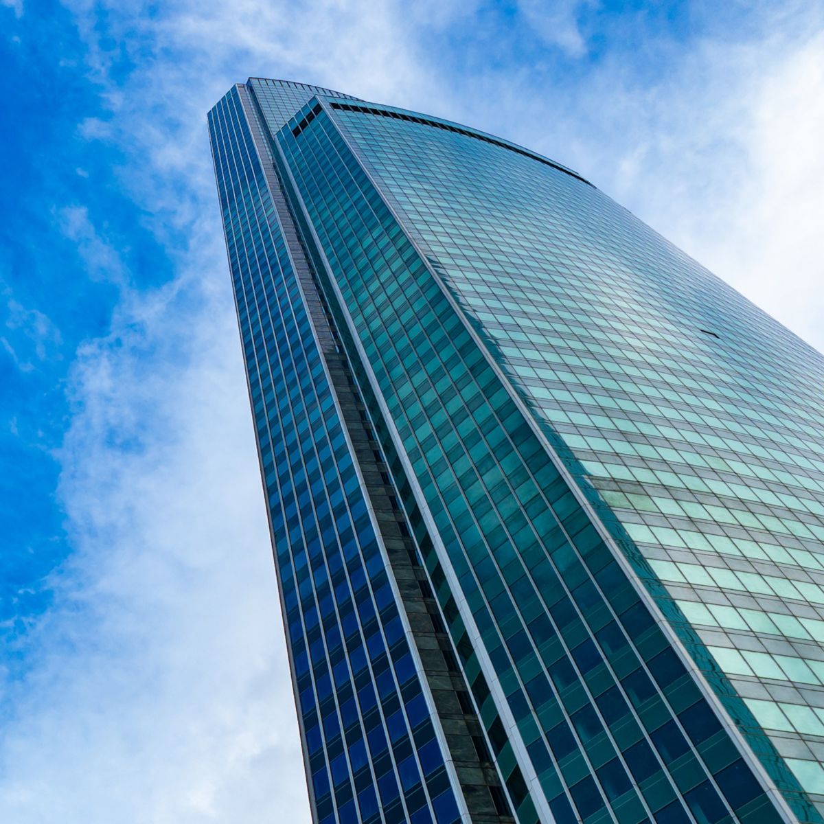 Glass building and a blue sky