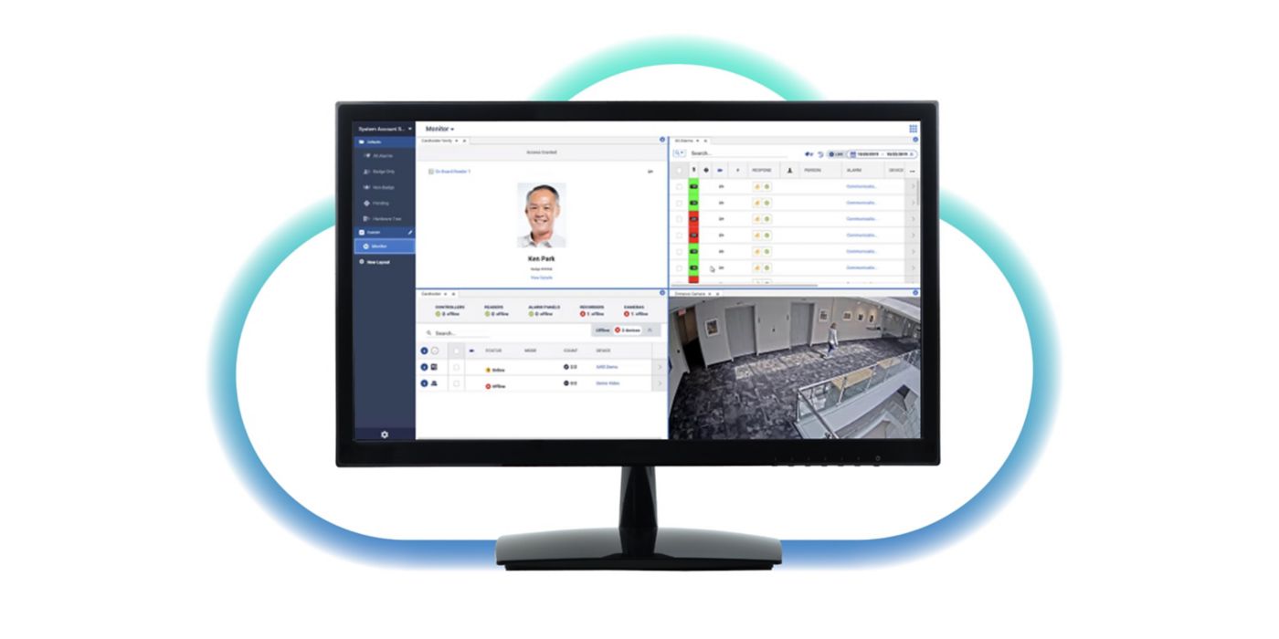 Monitor with information in a cloud icon image