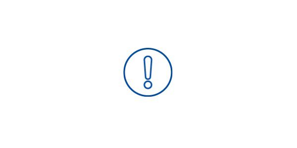 An icon with an exclamation mark in a circle