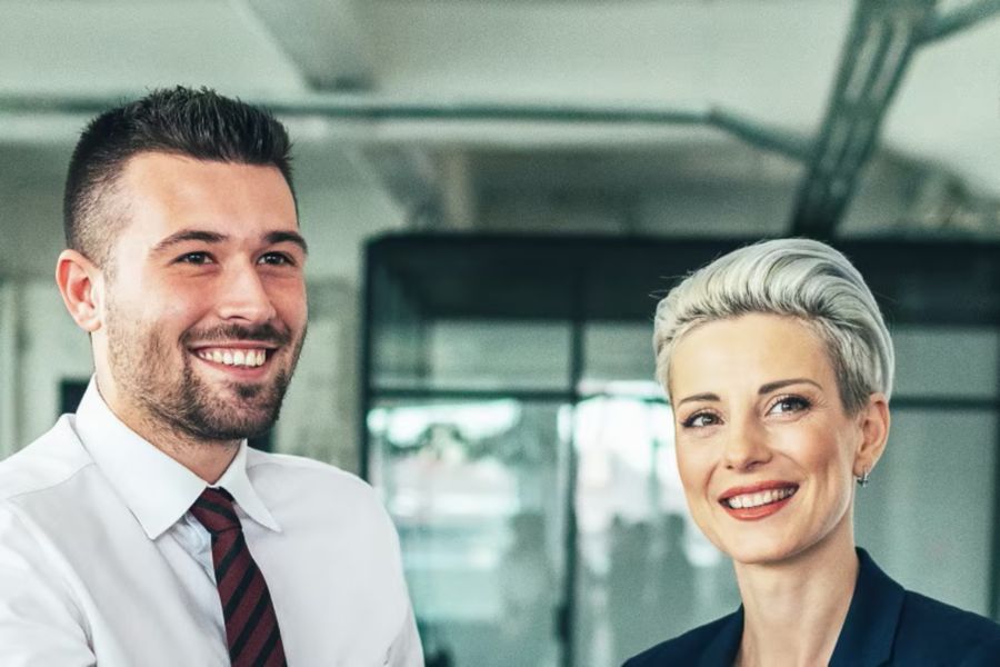 People in a meeting shaking hands