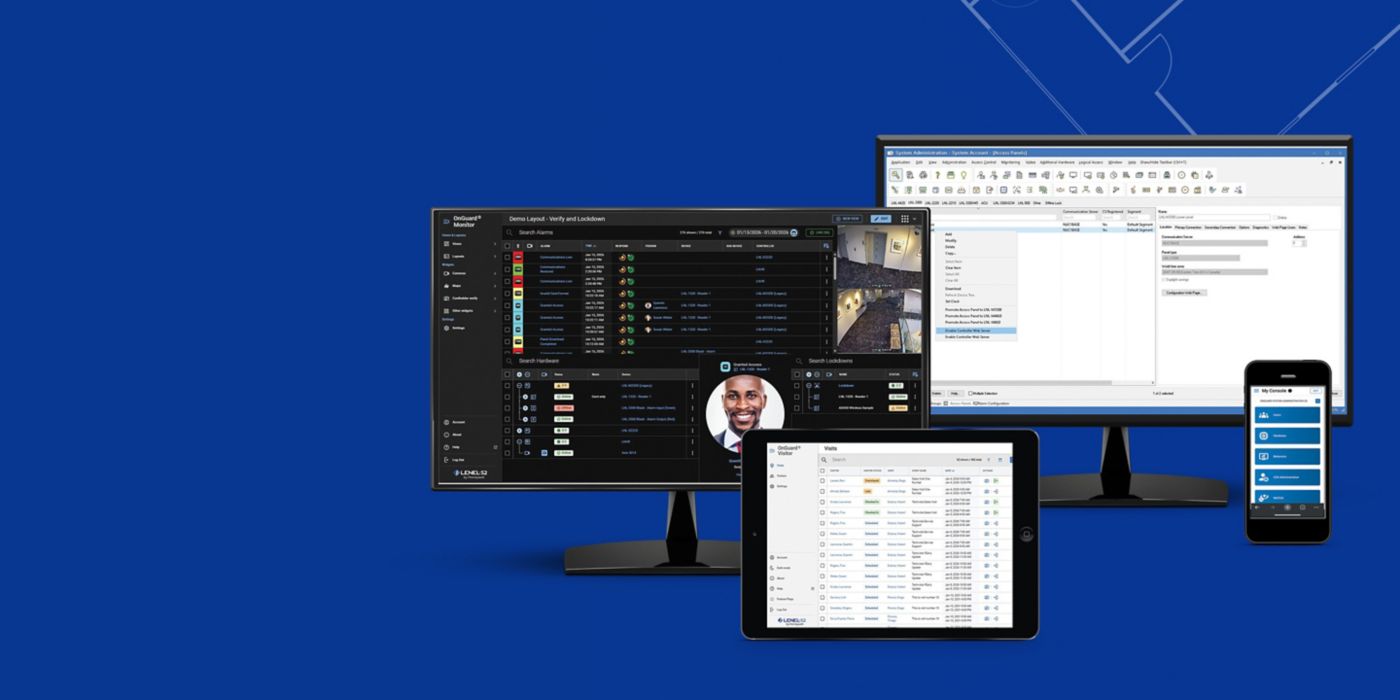 Manage security, monitoring, and system controls seamlessly with a unified software platform available on desktop, tablet, and mobile.