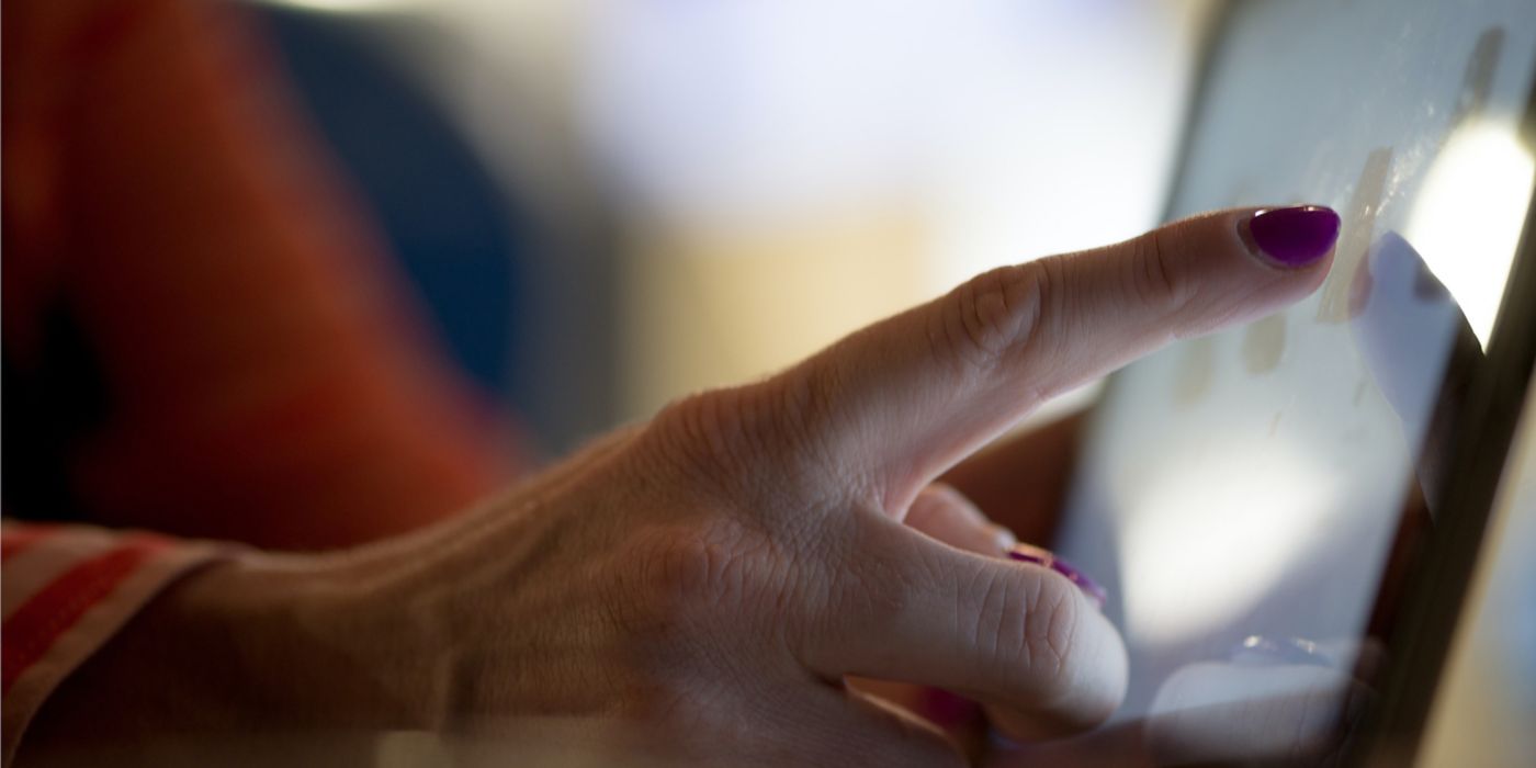 Touching ipad screen