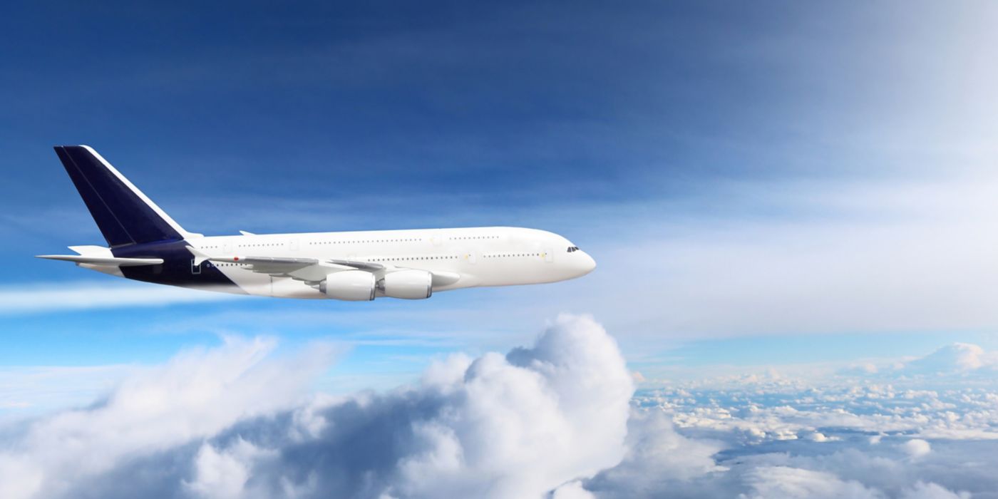 AirBus A380-800 flying , airline tourism transportation , airplane commercial