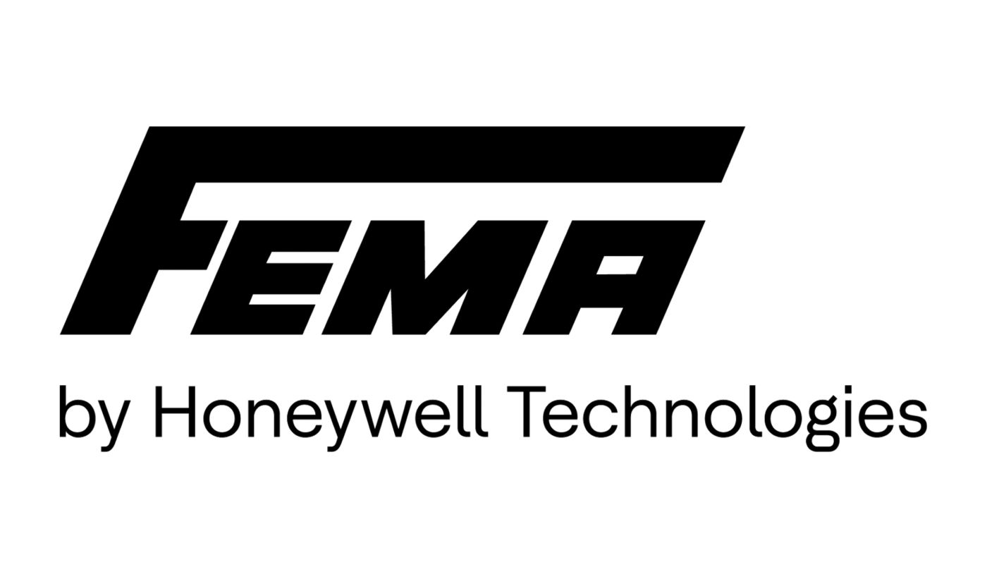 FEMA brand logo featuring a bold stylized black FEMA wordmark above the by Honeywell Technologies endorsement.