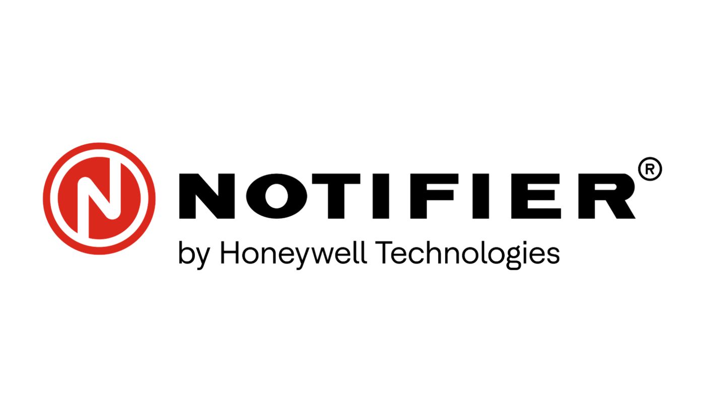 Notifier brand logo featuring a red circular N symbol, black NOTIFIER wordmark, and the by Honeywell Technologies endorsement.