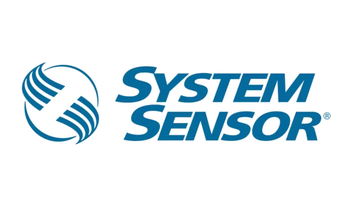 System Sensor logo featuring a blue circular striped symbol alongside the italic blue SYSTEM SENSOR wordmark.