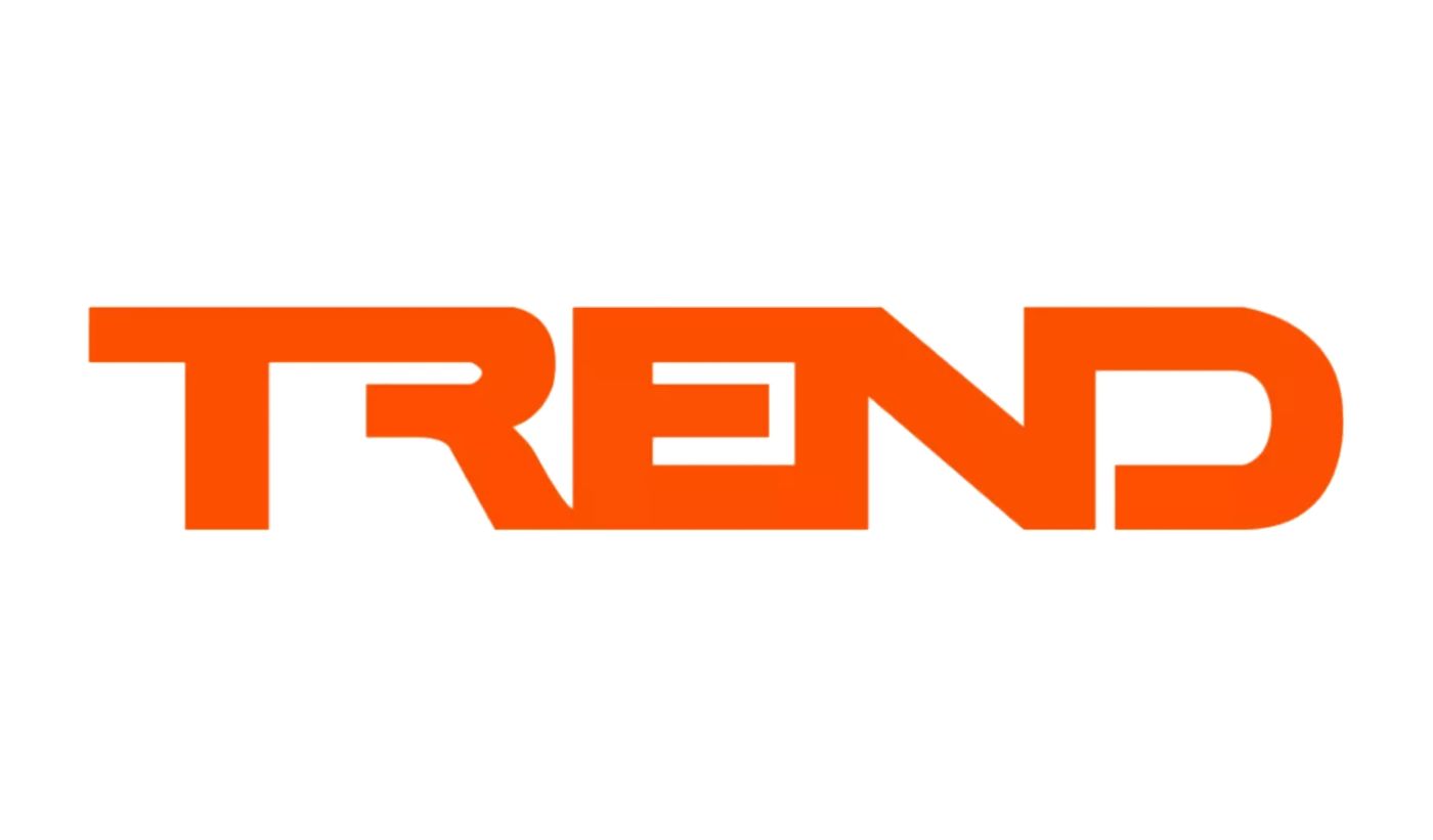 Trend brand logo featuring a bold geometric orange TREND wordmark.
