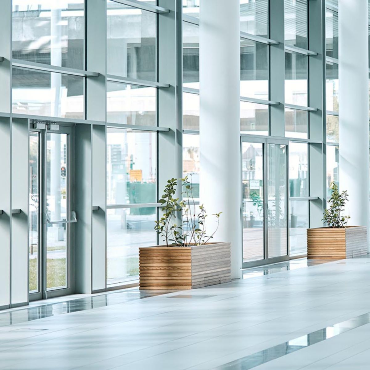 Still life shot of an empty office building
