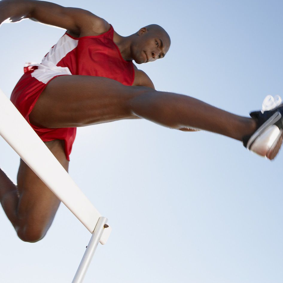 Hurdler jumping